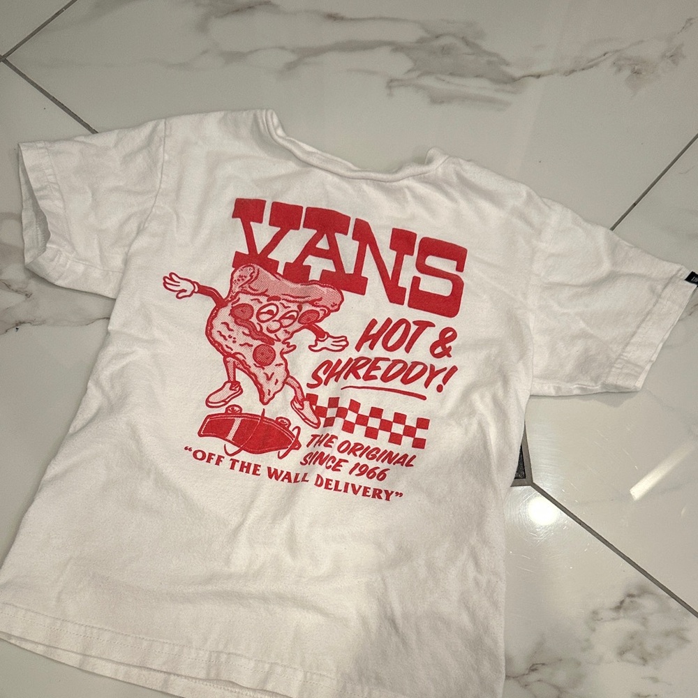 Vans Kids White and Red Graphic T-Shirt